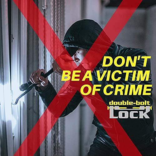 CAL Lock CAL Double Bolt Lock - Sliding Patio Door Locks - Child Proof Sliding Door Lock with Anti Lift Security Lock - Replaces Sliding Door Security Bar - Adjustable & Fits Most Doors (White)