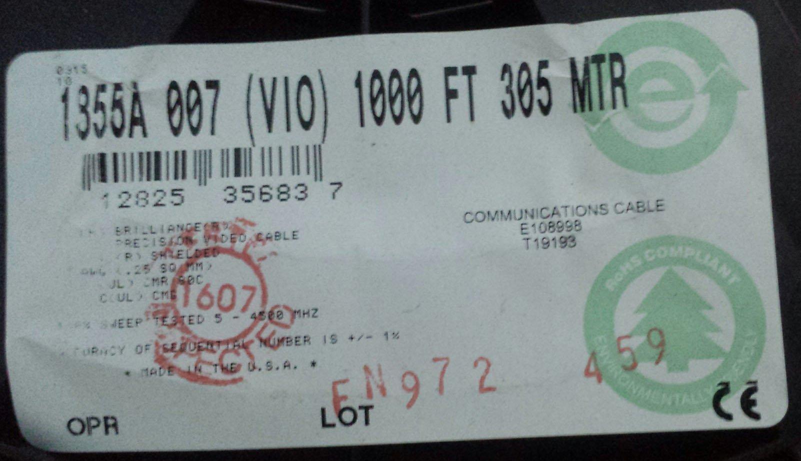 Belden Belden 1855A VIOLET - 1,000 FT Coaxial Video Cable