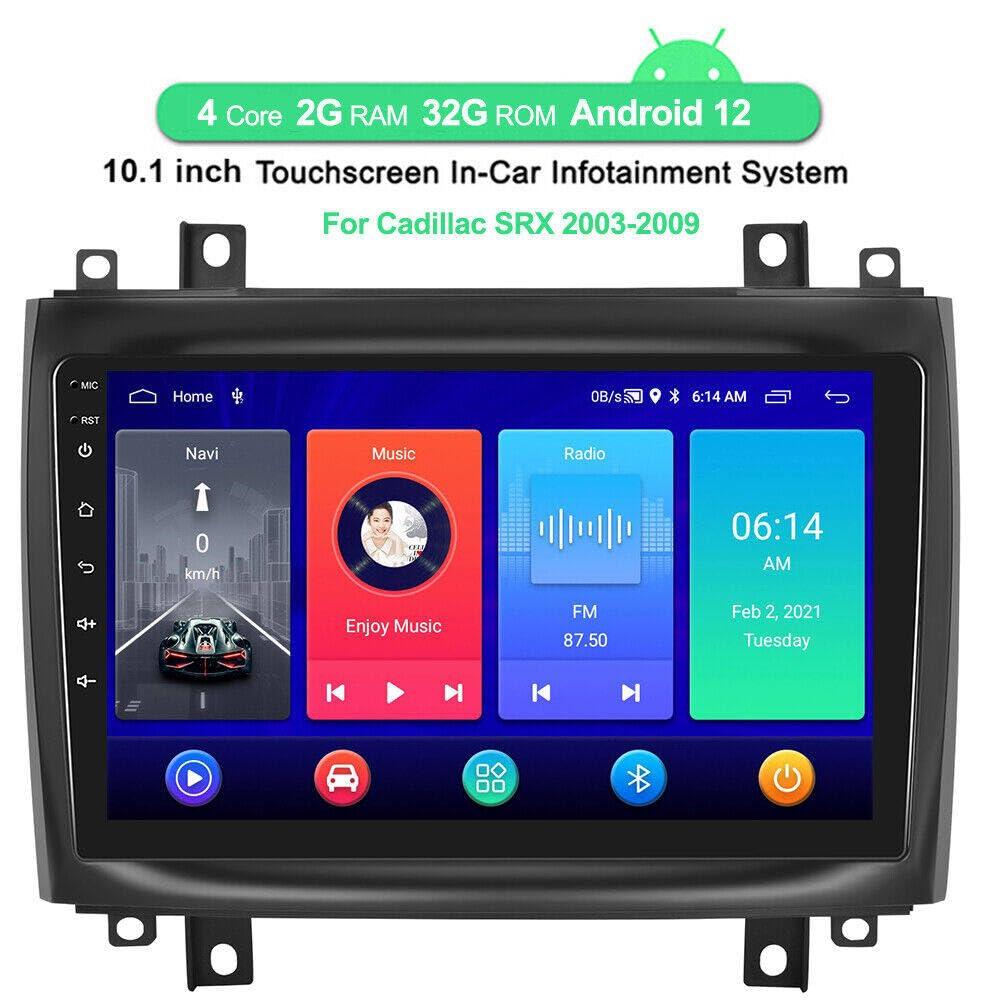 AZUIQiMeng AZUIQIMENG Android 13 10Inch HD Touch Screen Compatible with 2003-2007 Ca-dillac CTS SRX Radio Car Audio Multimedia Receiver w/Carplay Android Auto GPS Radio Navigation AHD Camera, 2+32G