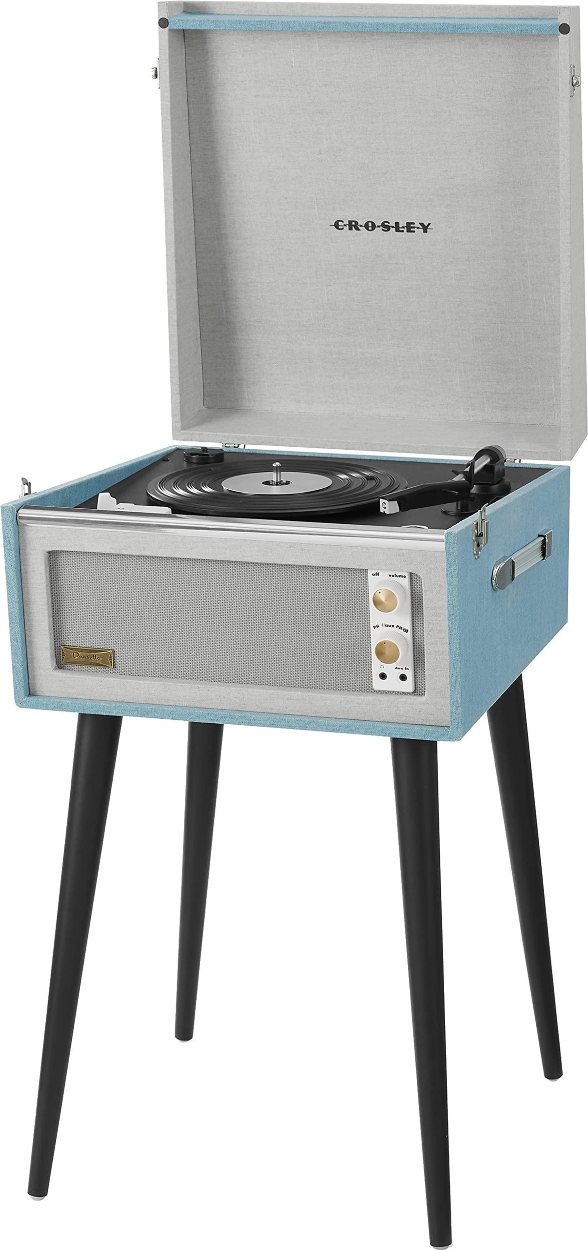 Crosley Crosley CR6233F-TN Dansette Bermuda Bluetooth in/Out Portable Vinyl Record Player Turntable with Aux-in, Tourmaline
