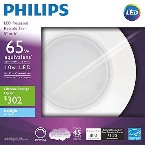 PHILIPS Philips LED 65 Watt Equivalent 5-6 in. 5000K Dimmable Downlight, Daylight