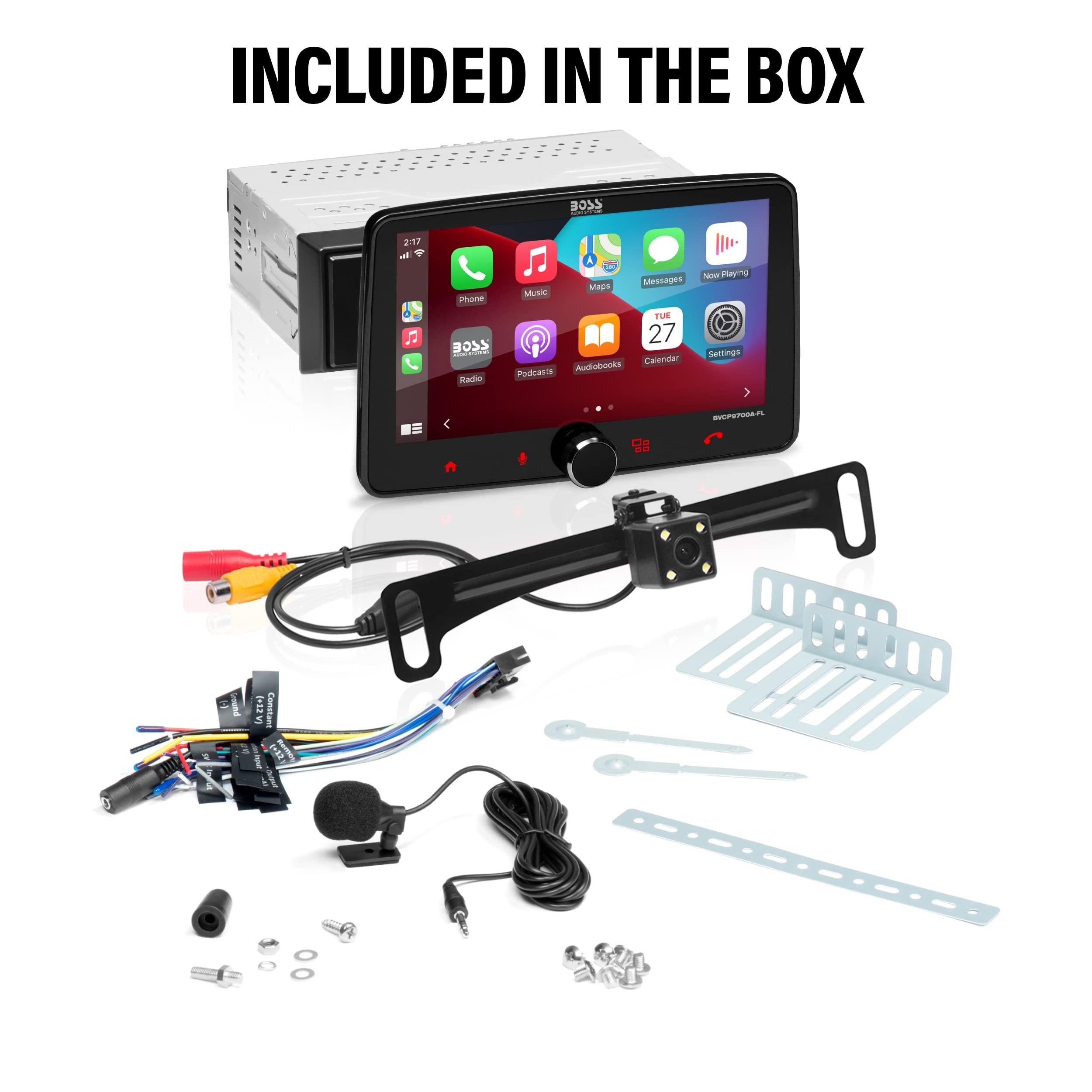 BOSS Audio Systems BOSS Audio Systems BCPA10RC Car Stereo - Apple CarPlay, Android Auto, Single Din, 10.1 Inch LCD Touchscreen, Bluetooth, No CD DVD Player, AM/FM Radio Receiver, Backup Camera