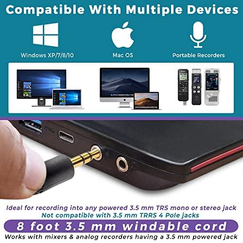 ECS ECS WordForum 3.5mm TRS 360° Omnidirectional Stereo Conference Microphone for PC - with Daisy Chain Option, Condenser Mic for Teleconferencing - 5 Pack