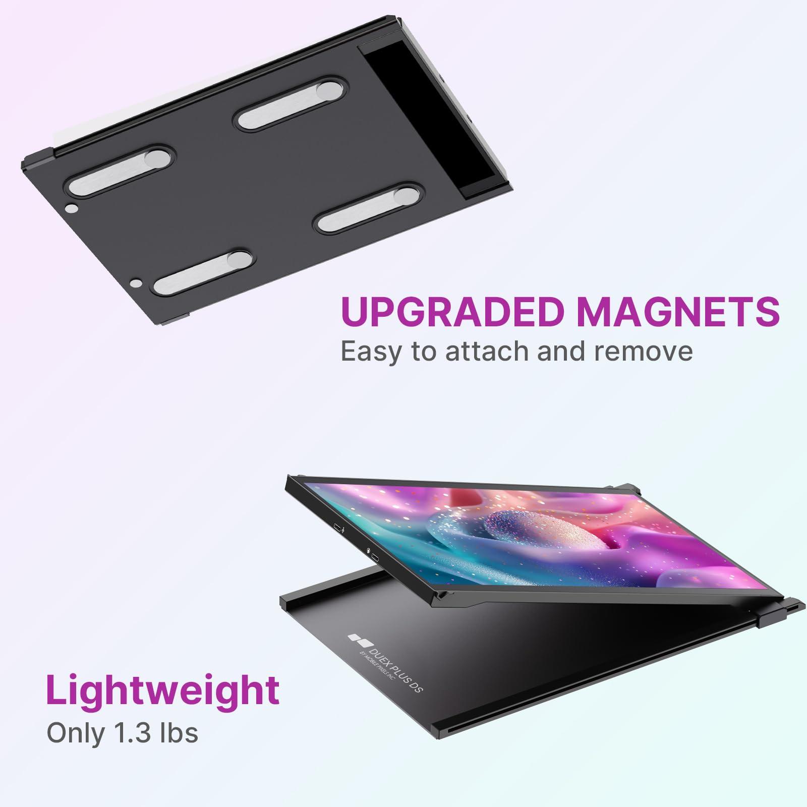 Duex New Mobile Pixels Duex Lite Portable Monitor for Laptops(2025 Upgraded), 12.5" Full HD IPS Laptop Screen Extender, USB C/HDMI Powered Plug and Play, Windows/Mac/Android/Switch Compatible (Misty Lilac)