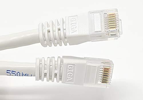 MICRO CONNECTORS Micro Connectors 25 Feet Cat6 Molded Snagless RJ45 UTP Networking Patch 24AWG Cable (White) (E08-025W)