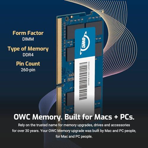 OWC OWC 8GB PC21300 DDR4 2666MHz 260pin SO-DIMM Memory Ram Module Compatible with Mac Mini 2018, iMac 2019 and up, and Compatible PCs (OWC2666DDR4S08G)