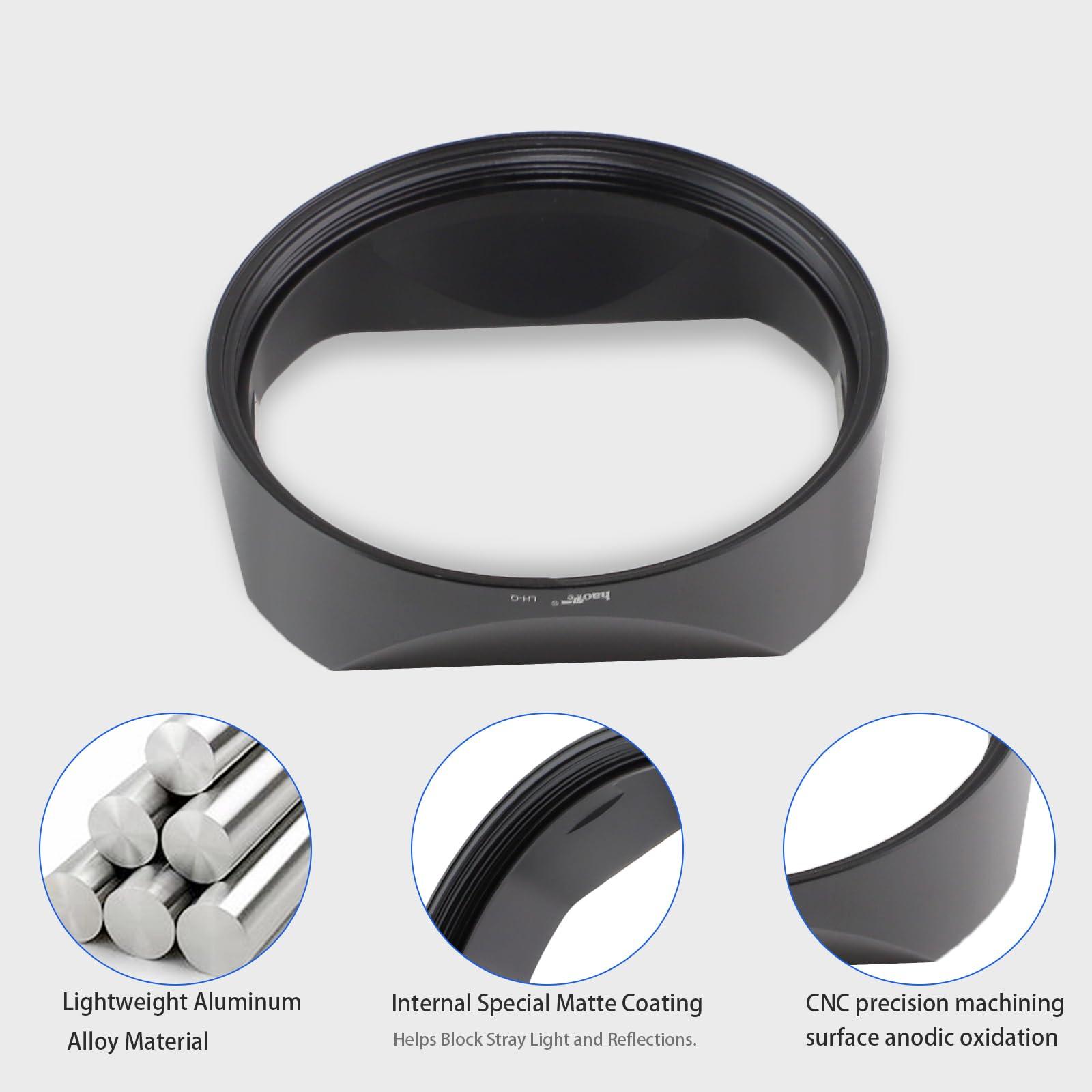 Haoge Haoge Metal Square Lens Hood with Metal Lens Front Cap for Leica Q3 Q2 Q Q-P QP q3 Typ116 Camera Accessories