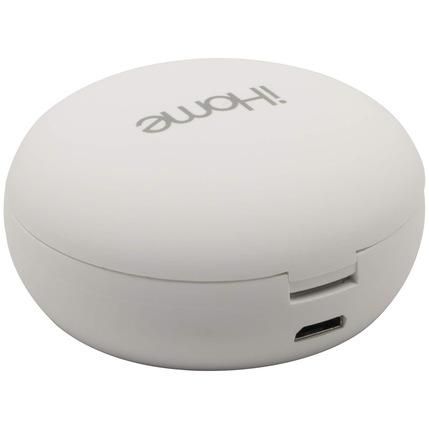 iHome iHome Wireless Earbuds with Charging Case, Water Resistant Bluetooth Earphones with Microphone and Touch Control, White