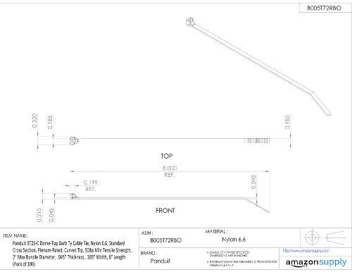 Panduit Panduit BT9LH-C Cable Tie, Metal Barb, Light-Heavy, Nylon 6.6, 30.7-Inch Length, Natural (100-Pack)