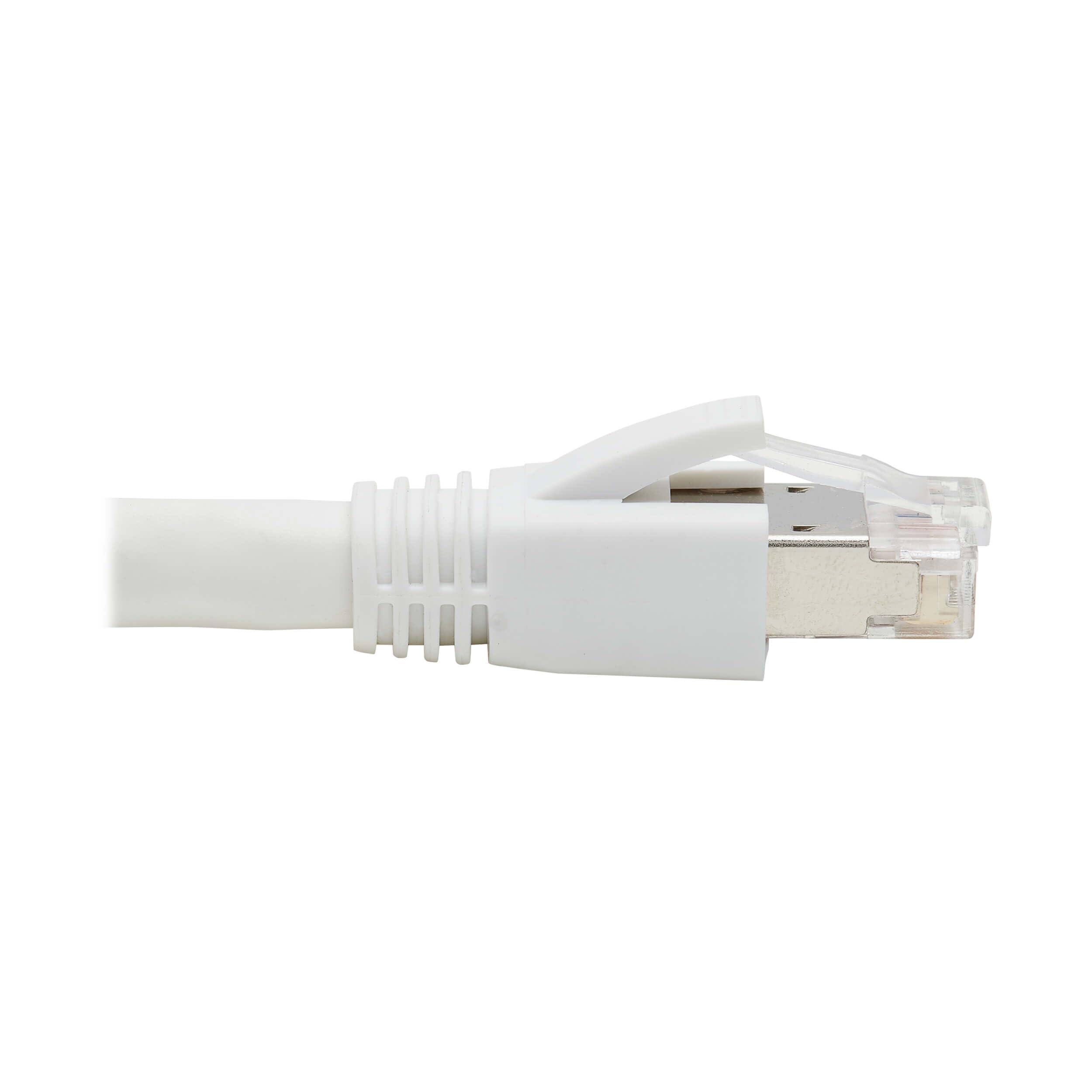 Tripp Lite Tripp Lite Cat8 40G PoE Shielded Ethernet Cable, 12 Feet / 3.7 Meters, White, High Speed, Power Over Ethernet, RJ45, Snagless SSTP, Male-to-Male, Network Patch LAN, (N272-F12-WH)