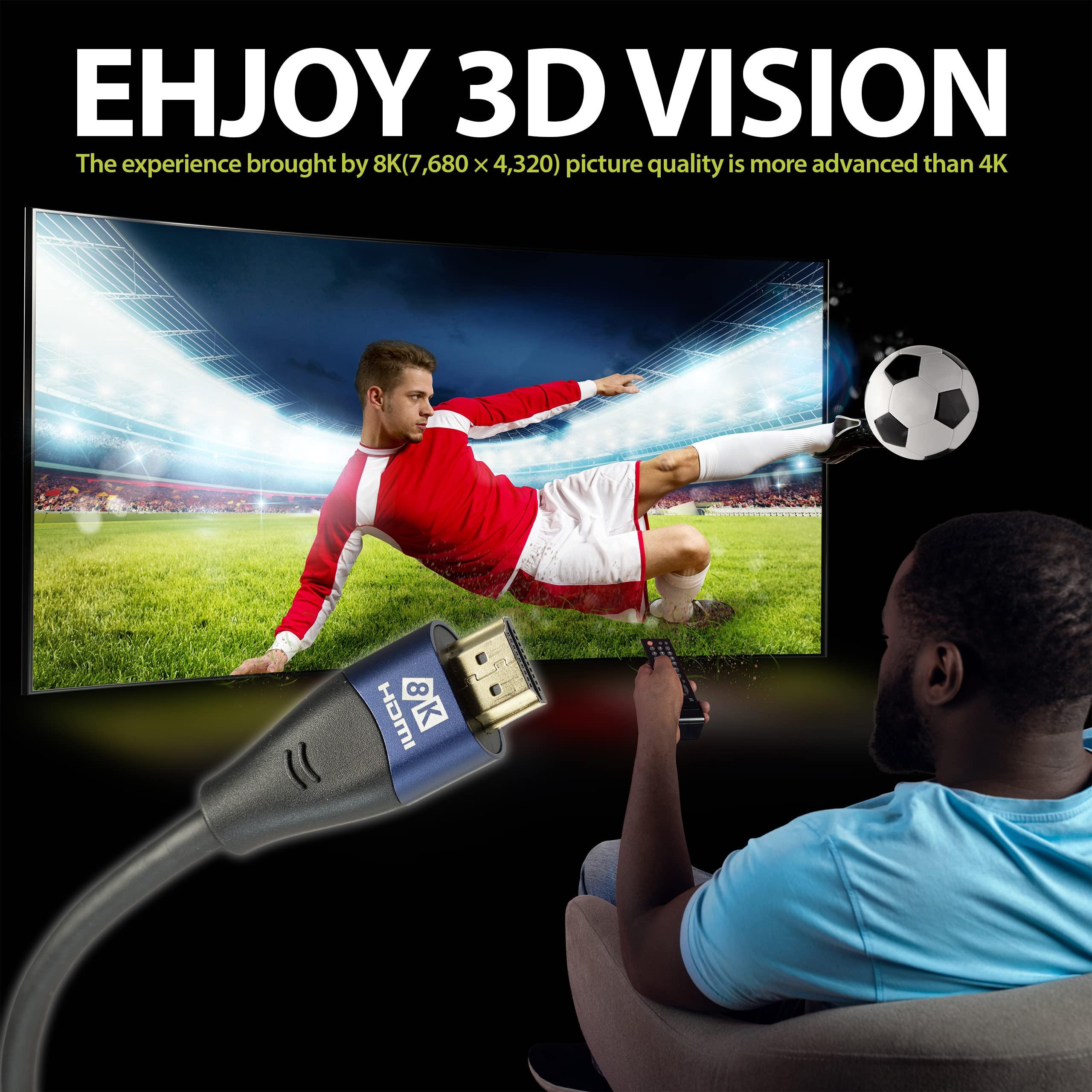 NTW NTW 8K HDMI Cable 6FT Ultra High Speed 48Gbps, HDMI 2.1, 8K@60Hz, 4K@120Hz, HDR10, eARC, for TV, Xbox, PS5, Roku, Apple TV