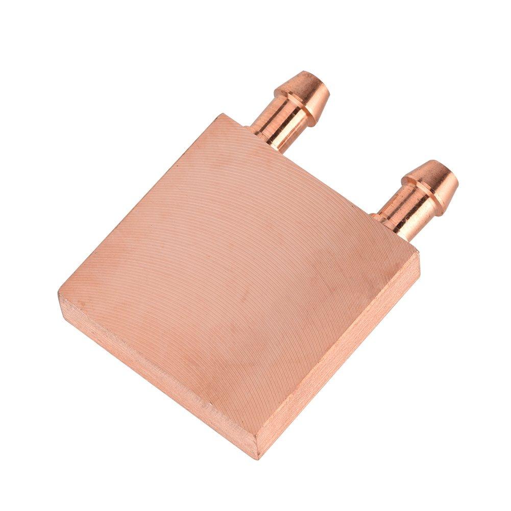Wisoqu Copper Water Cooling Block, CPU Cooling Block Liquid Water Cooler Heat Sink System for Graphics GPU Head CPU, 40mm X 40mm X 12mm
