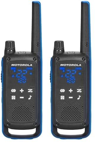 Motorola Solutions Motorola Solutions, Portable FRS, T802, Talkabout, Two-Way Radios, Emergency Preparedness, Rechargable, 22 Channel, 35 Mile, Black W/Blue, 4 Pack