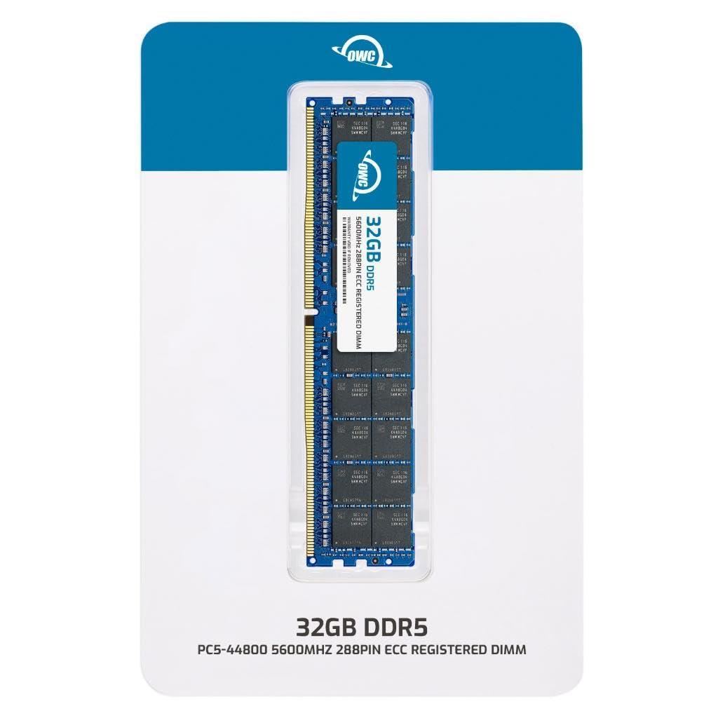 OWC OWC 32GB DDR5 5600 PC5-44800 CL46 2Rx8 288-pin 1.1V ECC Registered RDIMM Memory RAM Module Upgrade for Select Workstations or Servers