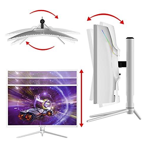 Sceptre Sceptre Curved 32-inch QHD Gaming Monitor 2560 x 1440 up to 165Hz 144Hz 1ms HDR1000 99% sRGB, Light Sensor Height Adjustable DP HDMI USB Type C 3.1 Build-in Speakers Nebula White (C325B-QWN168W)