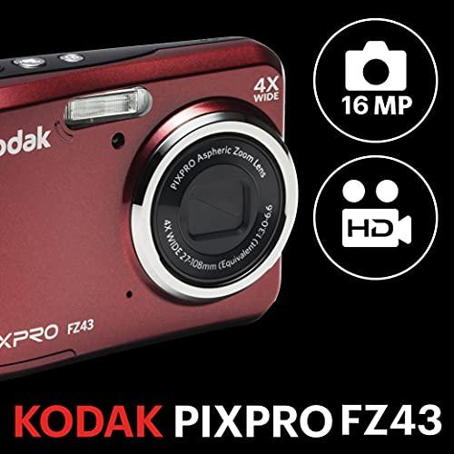KODAK Kodak PIXPRO Friendly Zoom FZ43-RD 16MP Digital Camera with 4X Optical Zoom and 2.7" LCD Screen (Red)