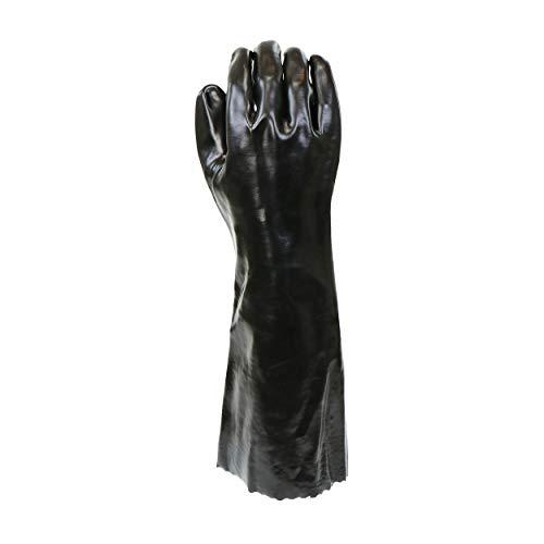 West Chester West Chester 12018 Chemical Resistant PVC Coated Work Gloves - Large, Black Fully Coated Safety Gloves with 18 in. Gauntlet Cuff. Workplace Safety Wear