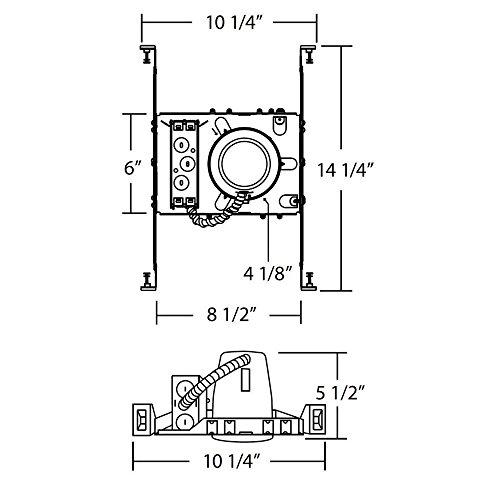 Four-Bros Lighting 6 Pieces 4" New Construction LED Can Air Tight IC Housing LED Recessed Lighting