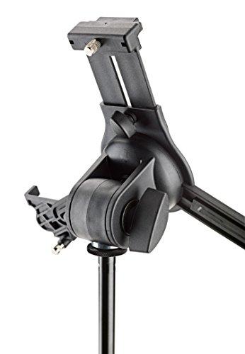 K&M K&M - Konig & Meyer 19790.516.55 - Universal Tablet iPad Holder for Mic Stand - Switch Landscape to Portrait - Professional Grade for all Musicians - Studio or Remote Home Use - German Made - Black