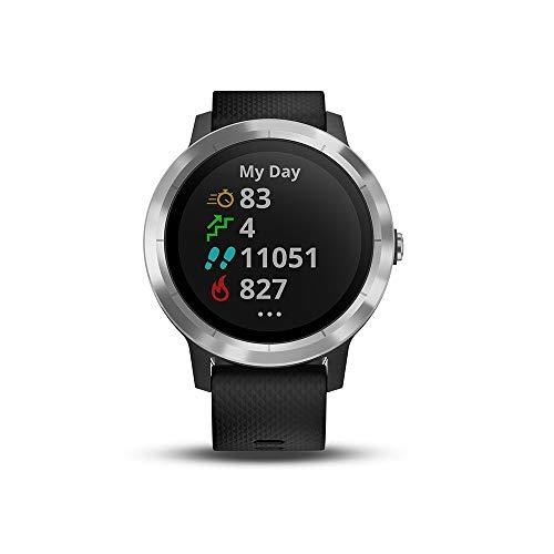 Garmin Smartwatch GARMIN Vivoactive 3 1,2in GPS Waterproof 5 ATM Glonass Black Stainless Steel (Renewed)