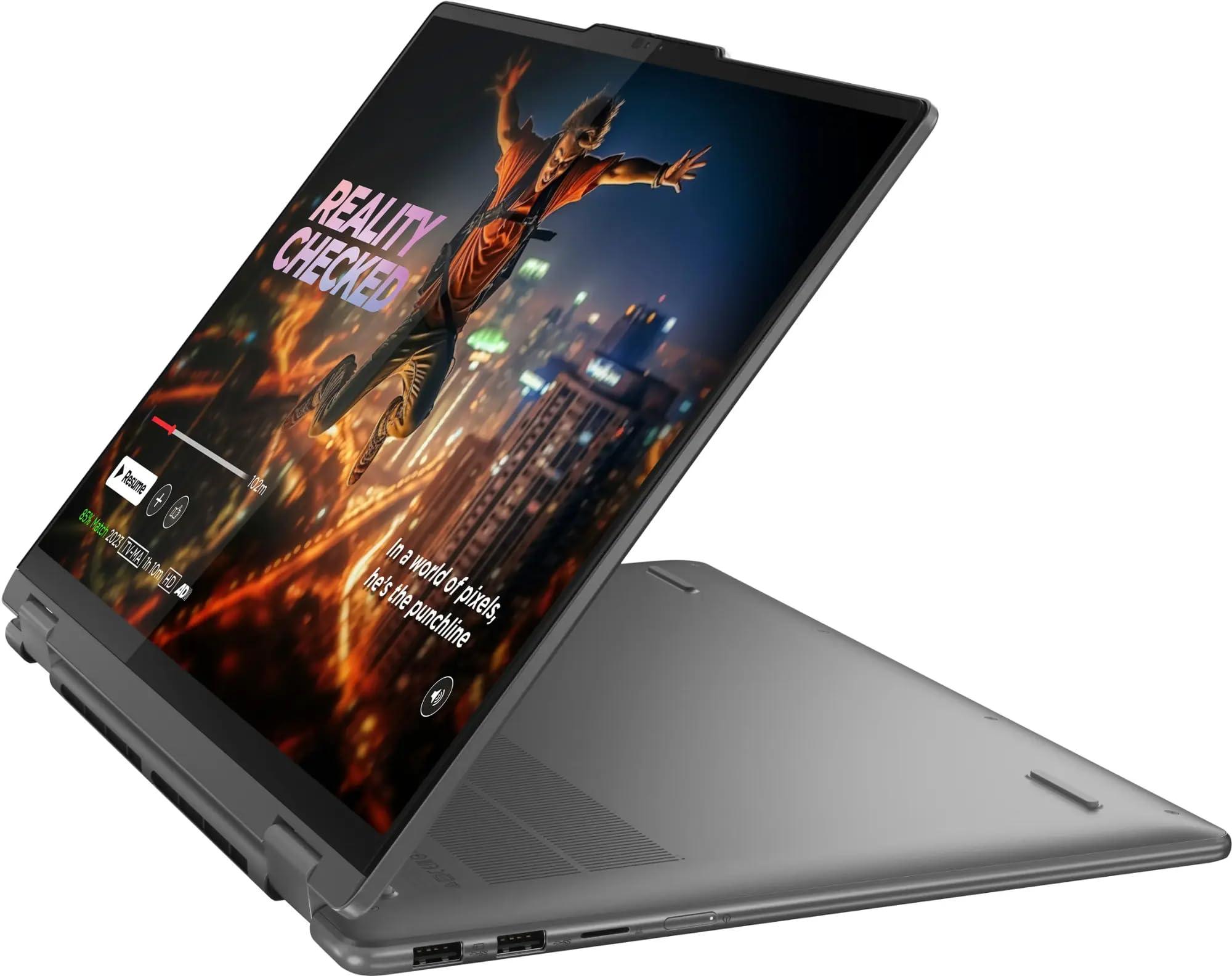 Lenovo Lenovo Yoga 7 2-in-1 Laptop 2024 16 WUXGA 1920 x 1200 Touchscreen, Intel Core Ultra 5 125U, 12-core, Intel Graphics, 16GB LPDDR5, 2TB SSD, Backlit KB, Thunderbolt 4, FP, Wi-Fi 6E, Windows 10 Home