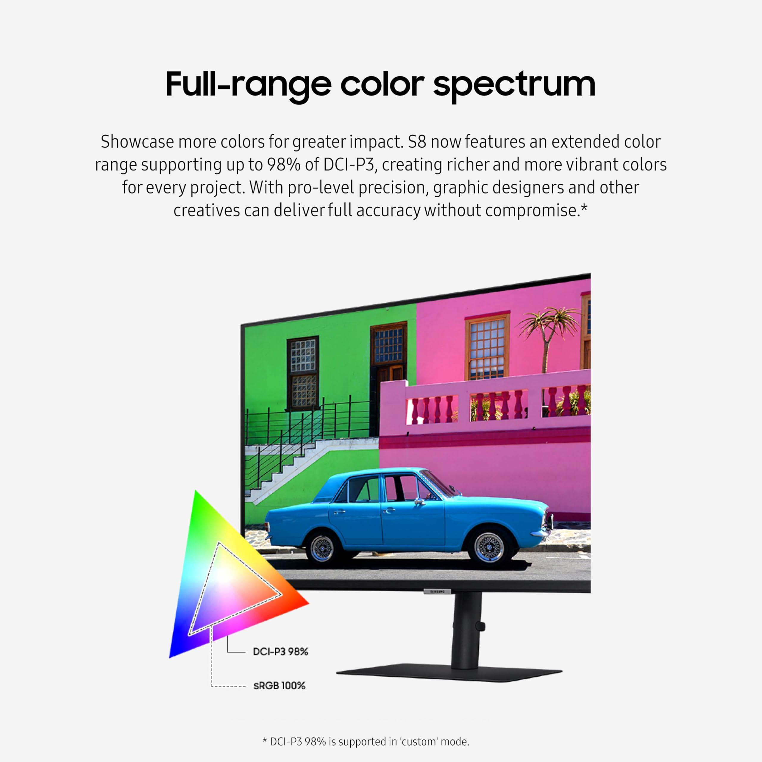 Samsung Samsung 27-Inch ViewFinity S80PB Series UHD Computer Monitor, DCI-P3 98%, VESA DisplayHDR 400, IPS Panel, Matte Display, USB-C, PIP/PBP, Intelligent Eye Care, LS27B804PXNXGO