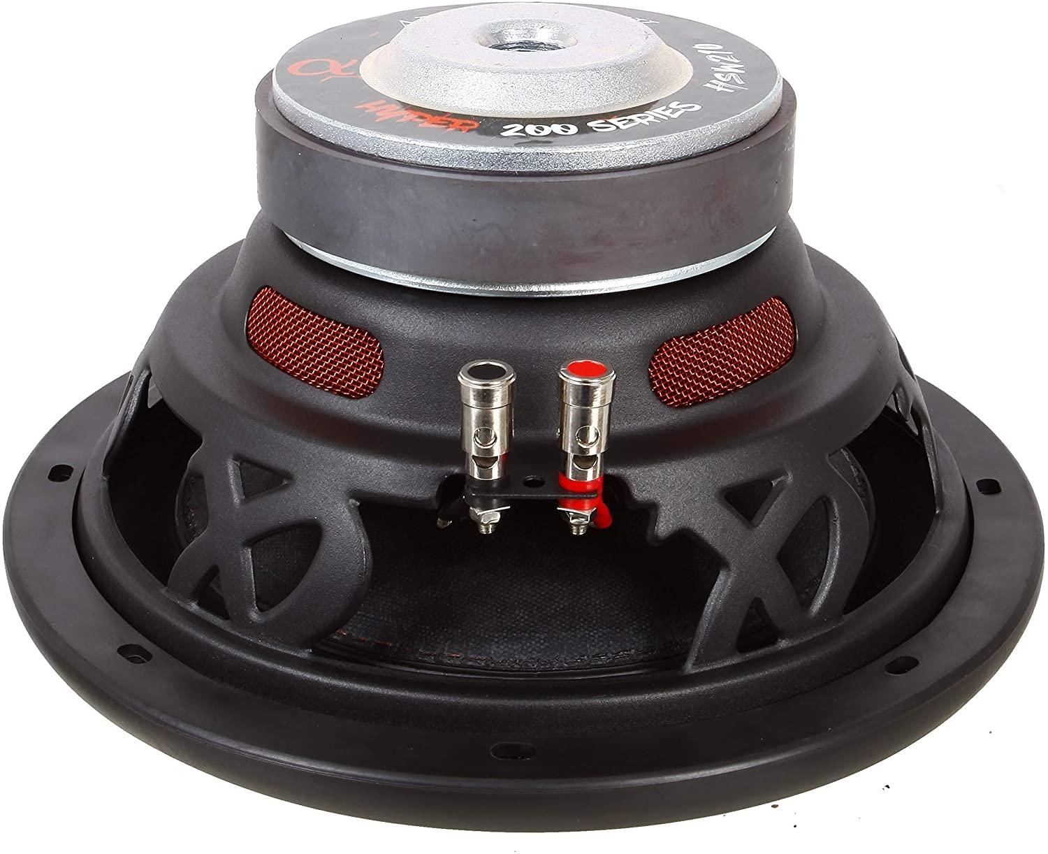 Alphasonik Alphasonik HSW210 Hyper 200 Series 10 900 Watts Max / 300 Watts RMS Single 4 Ohm Car Subwoofer Stamped Alpha Steel Basket with High Grade Magnet Non Pressed Paper Cone Audio Speaker Bass Sub Woofer