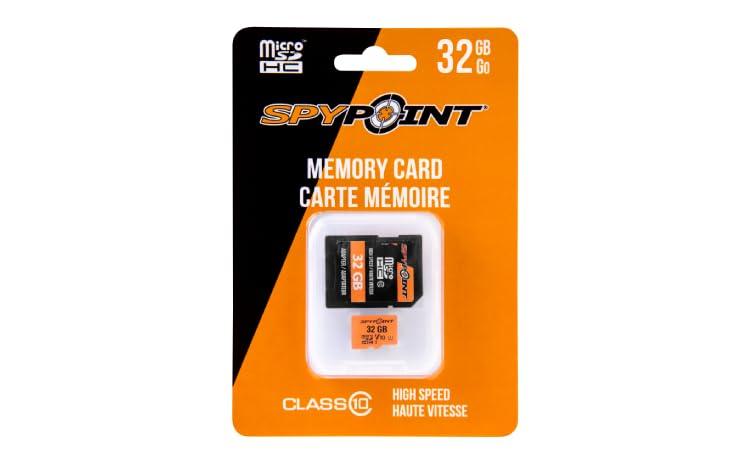 SPYPOINT SPYPOINT 32GB Micro SD Memory Card Trail for Cameras | Adapter Media Storage for Trail and Game Cameras Designed | Used in Hunting and Trail Cams (Class 10 Speed)