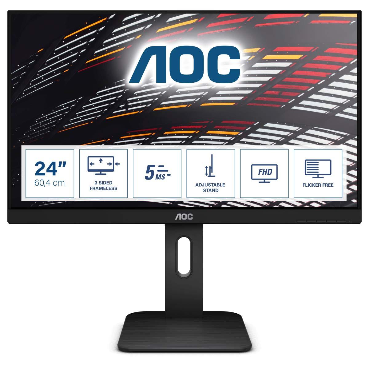 AOC Monitor 23.8" WLED IPS 24P1 1920 x 1080 Full HD Tempo di Risposta 5 ms