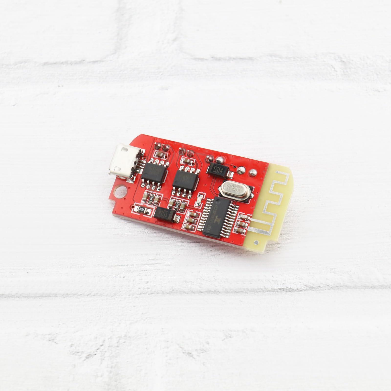 ECSiNG ECSiNG 2 Pack 3.7-5V Bluetooth Receiver Module Audio Receiver Amplifier Board Red with Charging Port for Wireless Speaker DIY Sound System