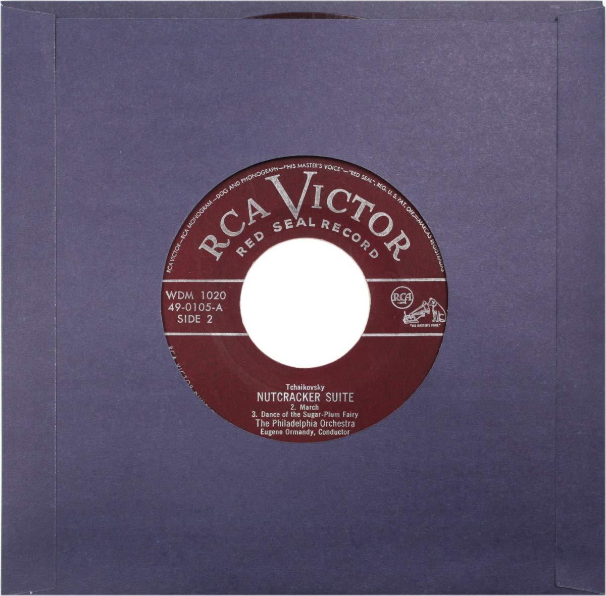 Square Deal Recordings & Supplies (100) 7" 45rpm Blue Vinyl Record Inner Sleeves - Archival Quality, Super Heavyweight 29# Paper with Hole - 07IWBL