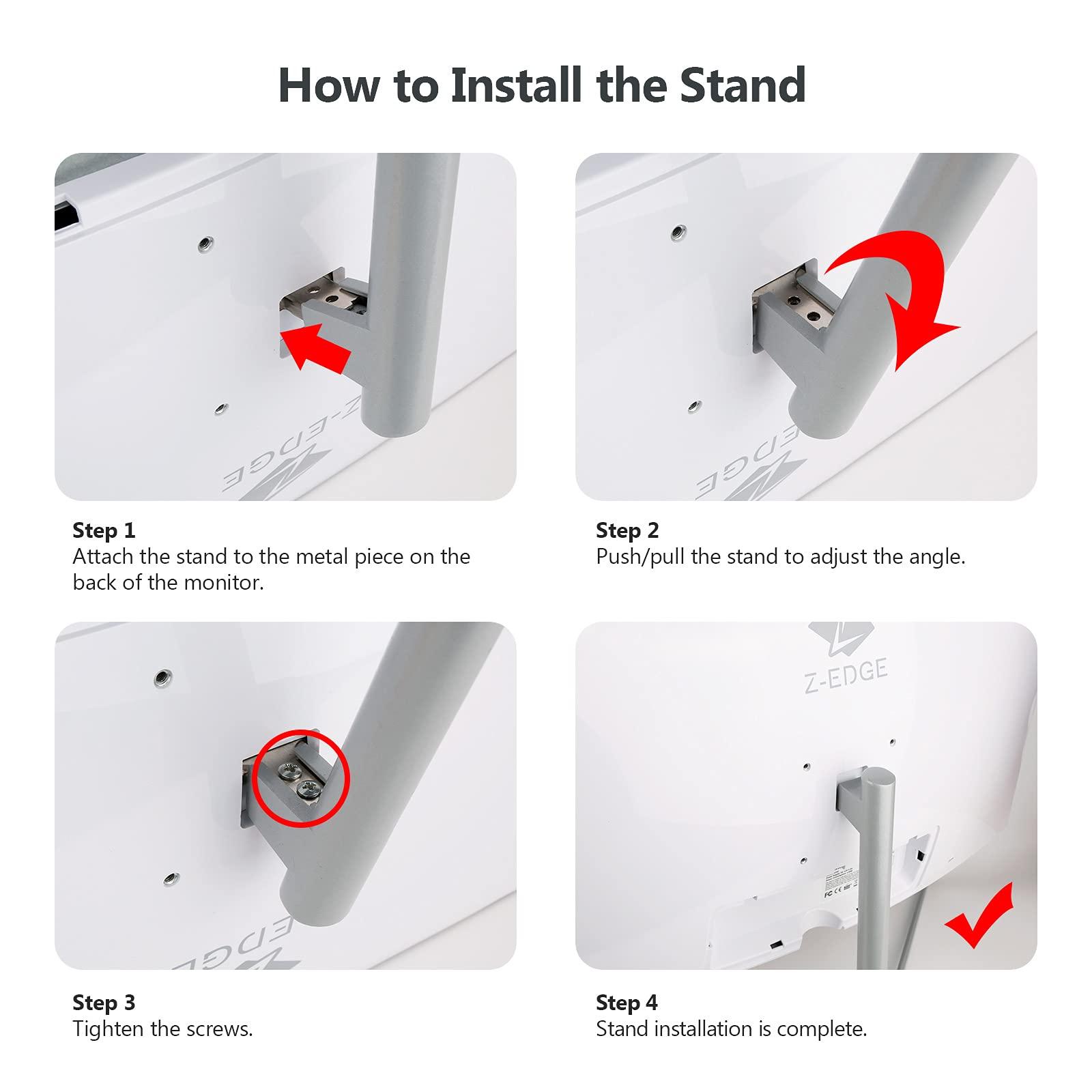Z Z-EDGE Z-Edge 24-inch Curved Gaming Monitor, Full HD 1080P 1920x1080 LED Backlight Monitor, with 75Hz Refresh Rate and Eye-Care Technology, U24C 178 Wide View Angle, VGA+HDMI