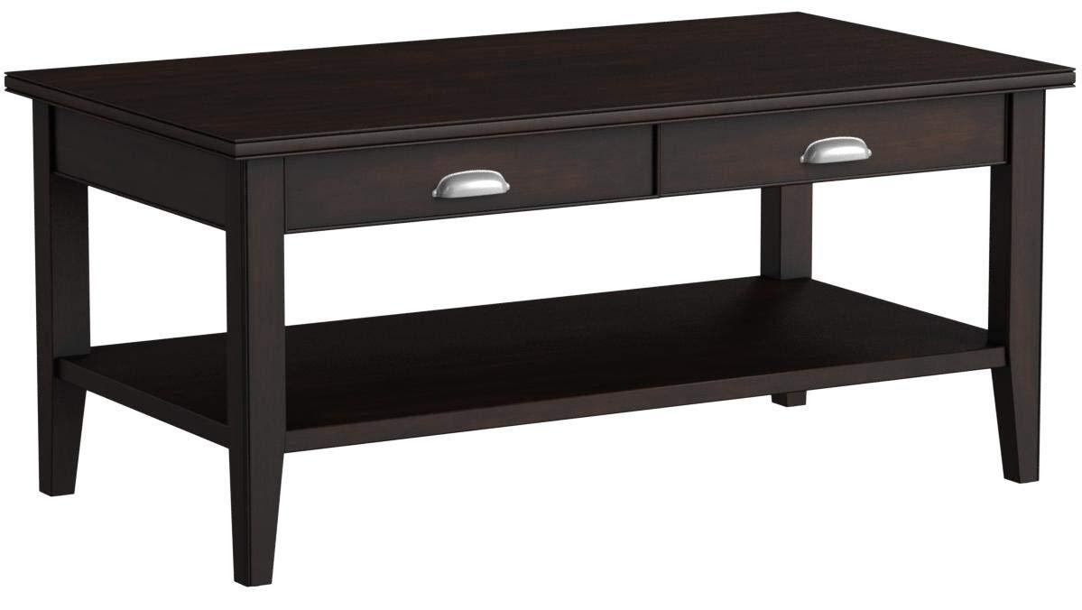 Leick Home Leick Home 10504 Laurent Two Drawer Coffee Table with Shelf, Chocolate Cherry