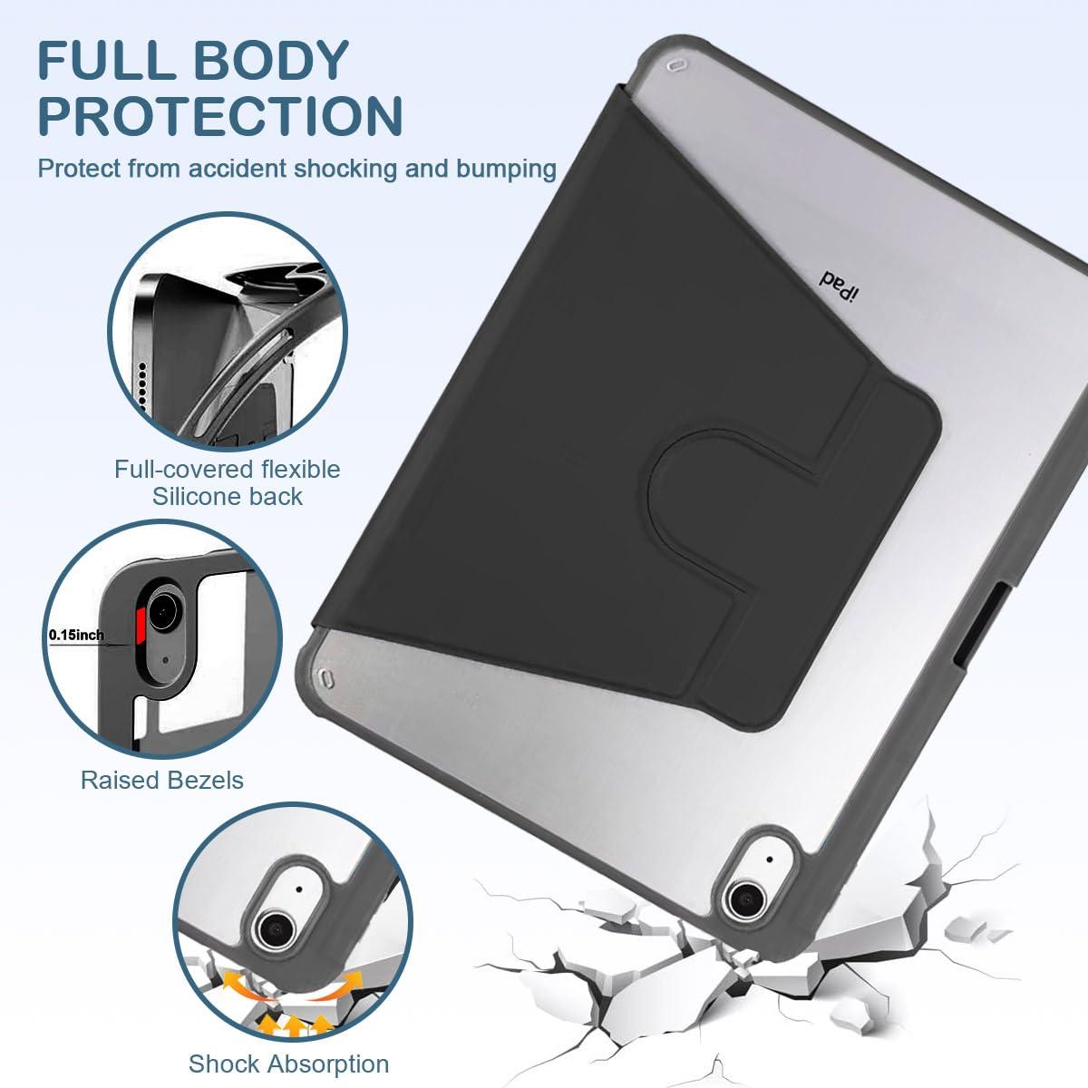 SuSuTiFy Personalized Custom Case for iPad Air 2nd Gen 2014 / Air 1st Gen 2013 9.7 Inch with Pencil Holder,Collage Picture Photo 360 Degree Rotating Folio Stand Cover,Premium Shockproof Auto Wake/Sleep,Grey