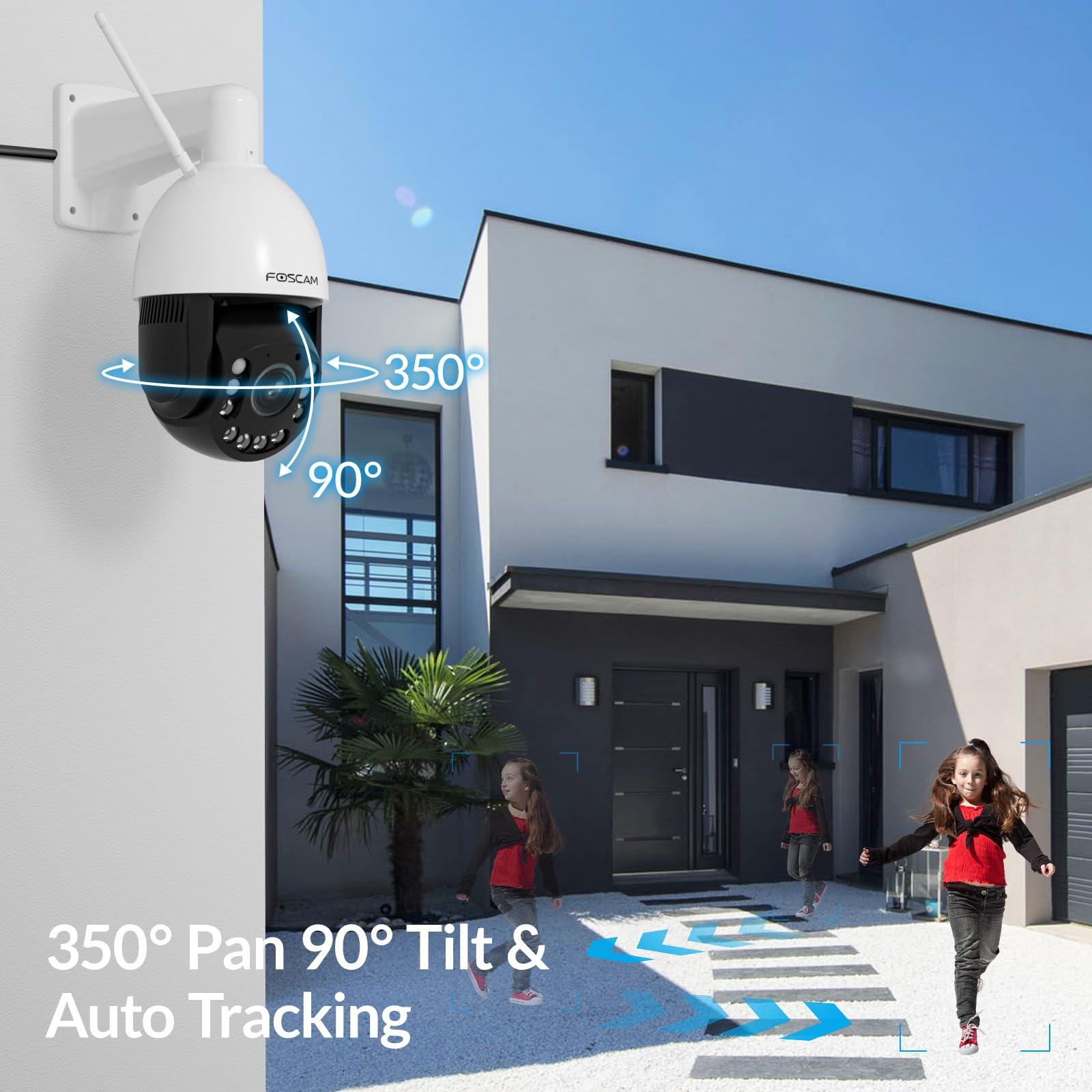 FOSCAM FOSCAM 4MP WiFi PTZ Outdoor Camera, 18X Optical Zoom with Auto Tracking, 2.4/5GHz WiFi Camera for Home Security, Person/Vehicle/Animal Detection, 656ft Night Vision, 350Pan 90Tilt, Two-Way Audio