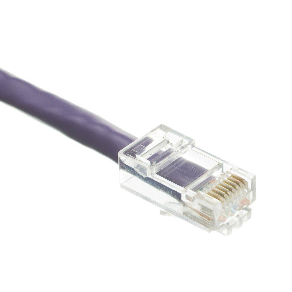 CableWholesale CableWholesale Cat5e Ethernet Cable, 24AWG Network Cable with RJ45 Gold Plated Connector, 4 Pair Stranded Bare Copper, Bootless Unshielded Twisted Pair (UTP) Internet Patch Cable, 1 Foot, Purple