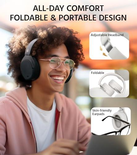 Edifier Edifier W830NB Wireless Over Ear Headphones with -45dB Active Noise Cancelling, 94H Playtime, LDAC Hi-Res Sound, Spatial Audio, Fast Charging, Multipoint Connection, Bluetooth V5.4 - Black