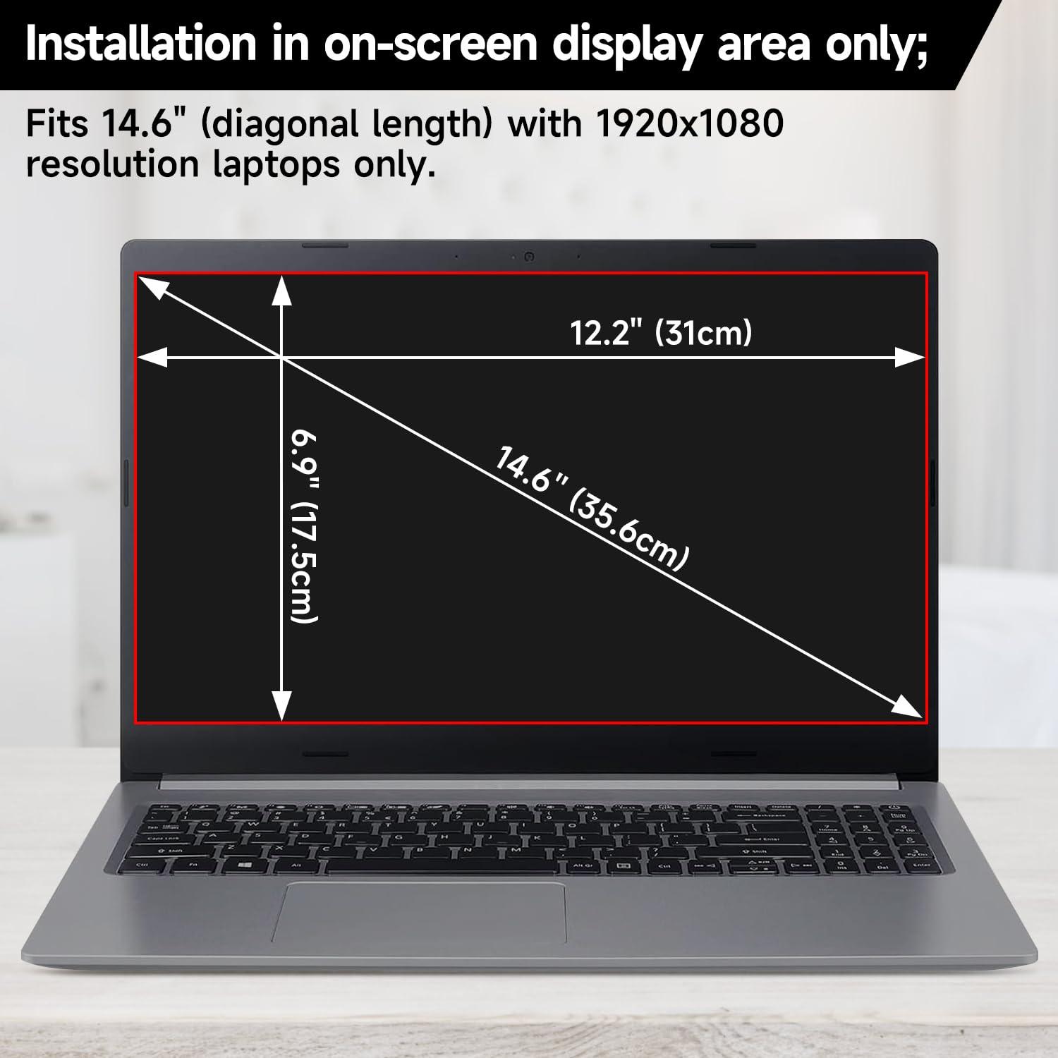 ANTOGOO V 14 Inch 16:9 Laptop Privacy Screen Filter, Anti Blue Light Glare & Anti Scratch Computer Privacy Shield for 14" with 1920x1080 Aspect Ratio Laptop