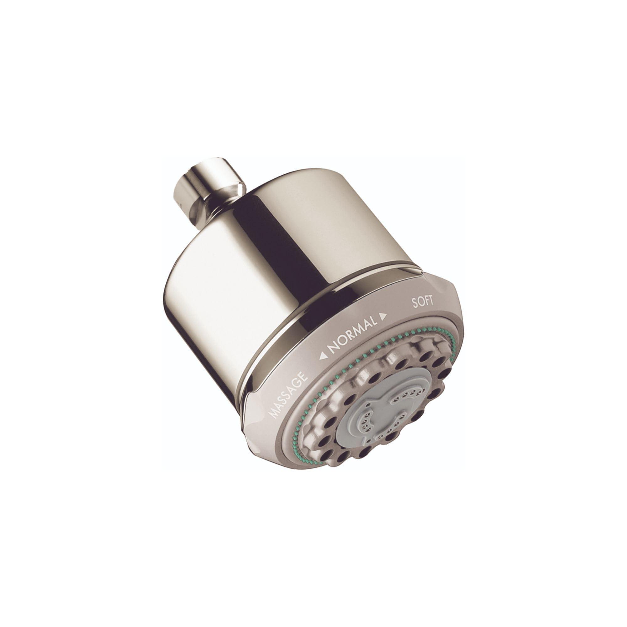 hansgrohe hansgrohe Clubmaster 4-inch Easy Clean Easy Install Showerhead Modern 3-Spray Full, Pulsating Massage, Soft spray with QuickClean in Polished Nickel, 28496831