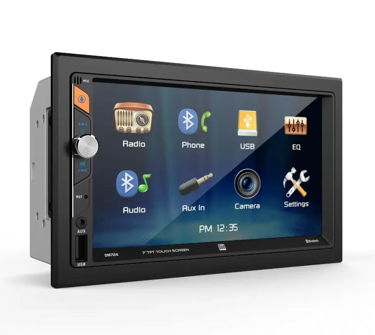 Dual Electronics Dual DM724 2-DIN 7\" Touchscreen Bluetooth Mechless Digital Multimedia Receiver