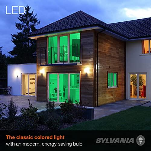LEDVANCE SYLVANIA LED Green Glass Filament A19 Light Bulb, Efficient 4.5W, 40W Equivalent, Dimmable, E26 Medium Base - 1 Pack (40303)