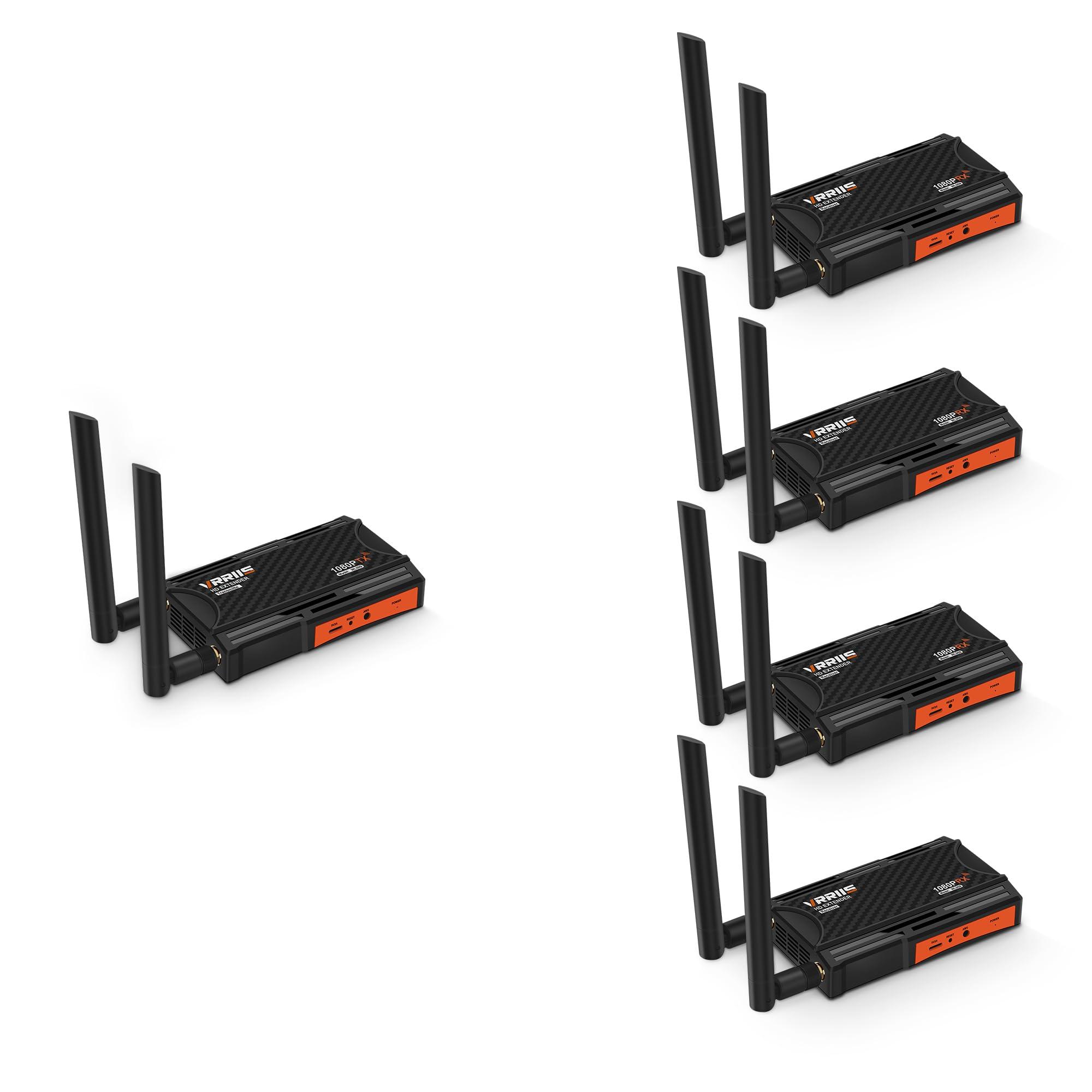 Vrriis Wireless HDMI Transmitter and Receiver, 1 Transmitter and 4 Receivers (1TX 4RX)