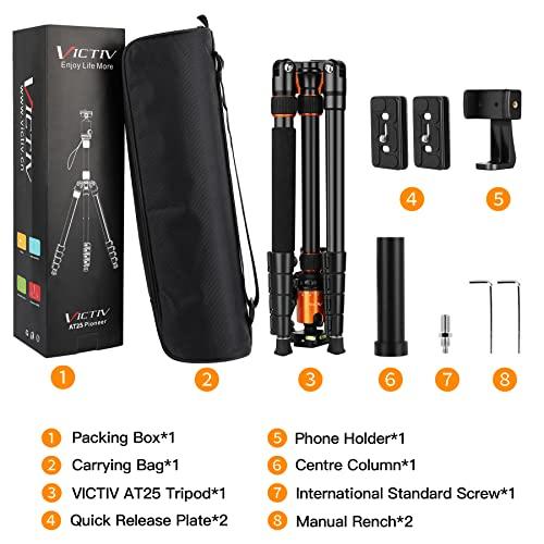 Victiv 82" Tall Camera Tripod Heavy Duty, Victiv Aluminum DSLR Tripod Monopod for Photography Travel, Professional Camera Stand for Spotting Scope Telescope Binocular