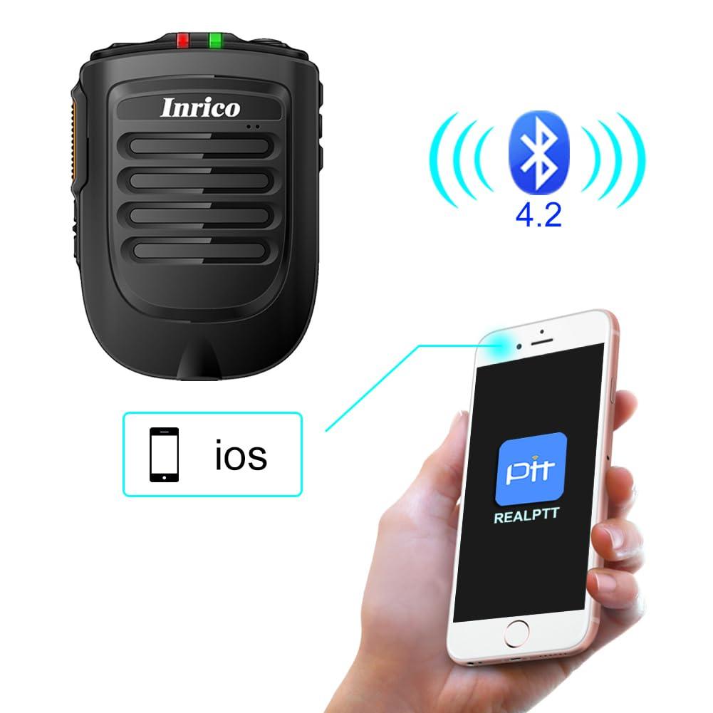 Inrico ANYSECU Inrico Wireless PTT Microphone B01 iOS Version Wireless PTT Button Zello mic Zello ptt Button Speaker for iOS and Android Phone