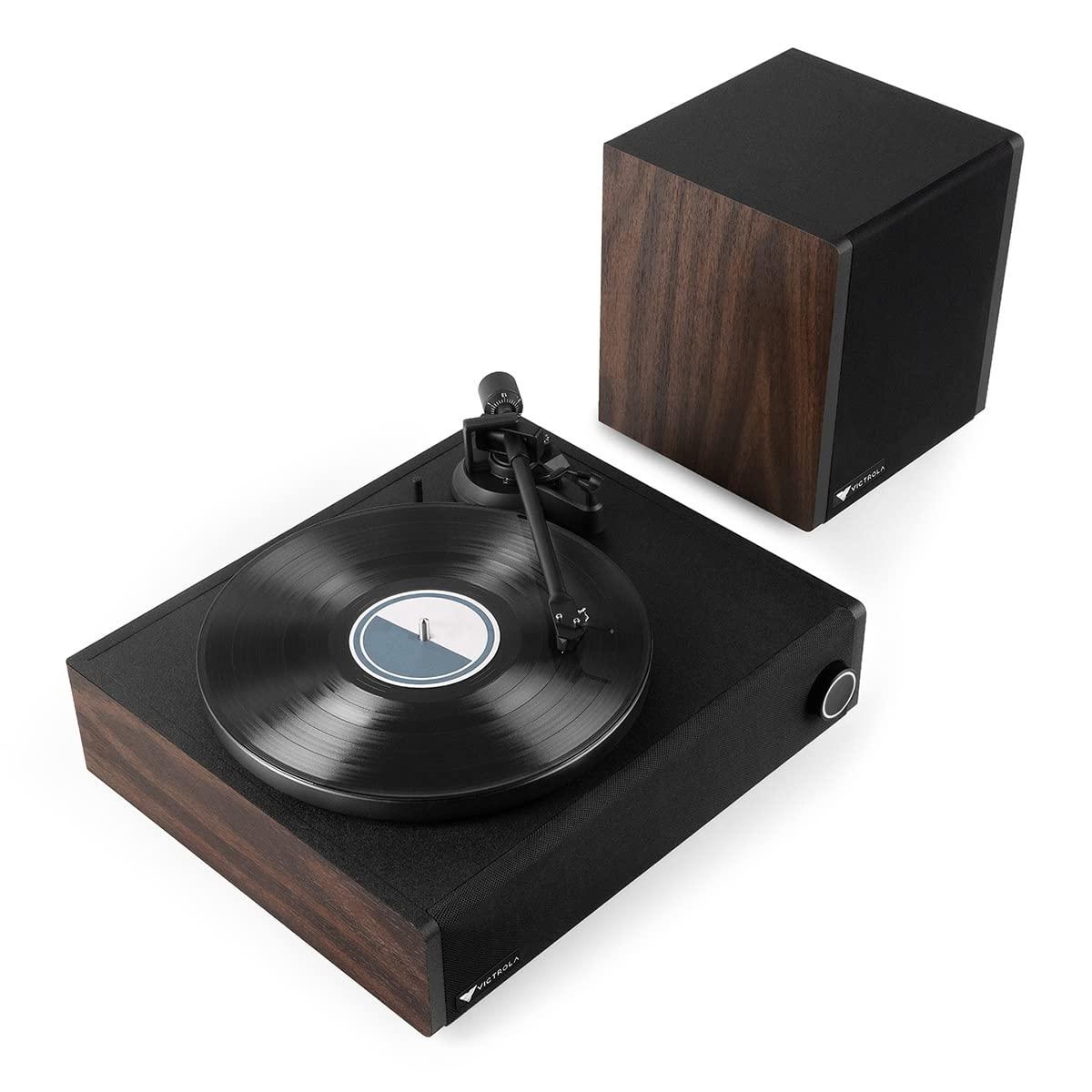 Victrola Victrola Premiere V1 Soundbar System with Built-in Record Player, Wireless Subwoofer and 5.0 Bluetooth Streaming, Stereo Soundbar, 6.5\" Powered Subwoofer, Supports 33-1/3 and 45 RPM Vinyl Records