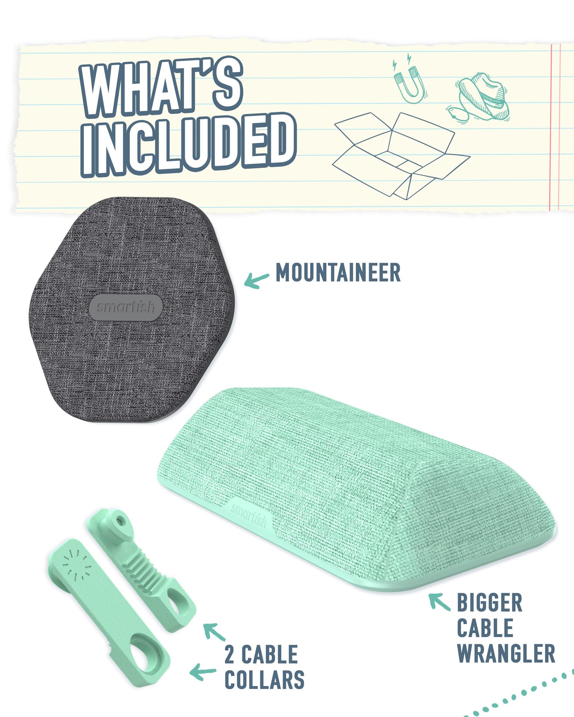 Smartish Smartish Bigger Cable Wrangler + Mountaineer MagSafe Wall Mount Bundle - Stick on Adhesive Phone Holder with Extra Strength Magnet for Apple MagSafe Accessories - Teal me More