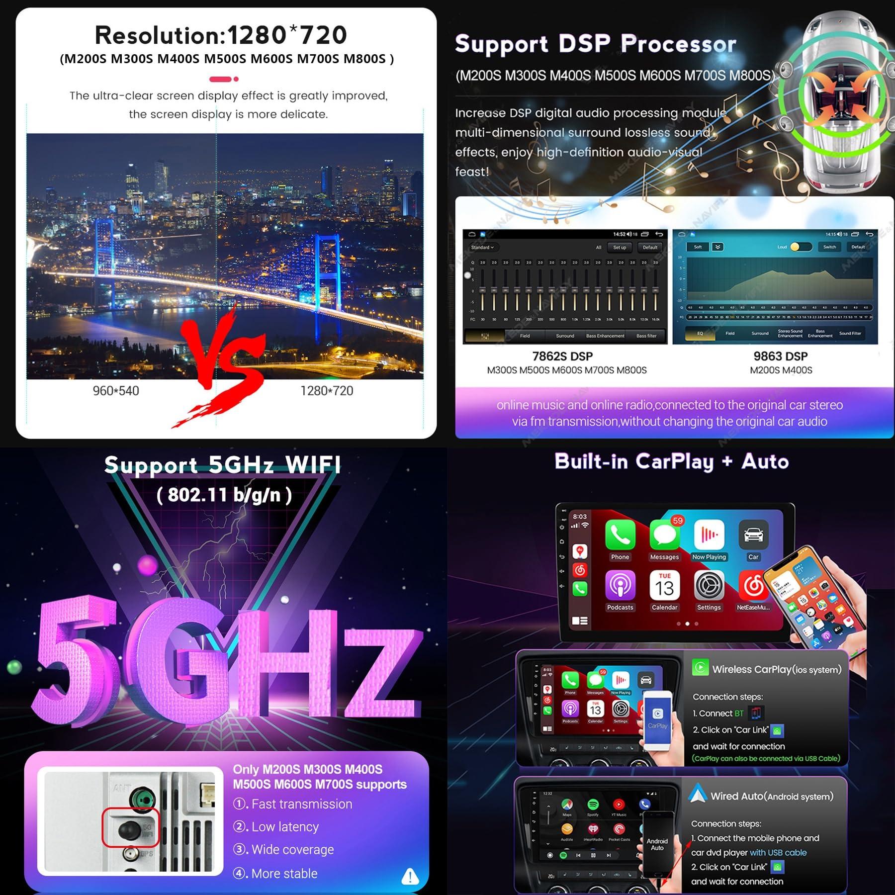 ADMLZQQ ADMLZQQ for Peugeot 3008 2017-2020 Car Stereo Radio Car-Play Android Auto,9 Inch Touch Screen 2 Din GPS Sat Navi Multimedia with Bluetooth 4G+Wifi+Backup Camera+SWC+Mirror Link,M90s