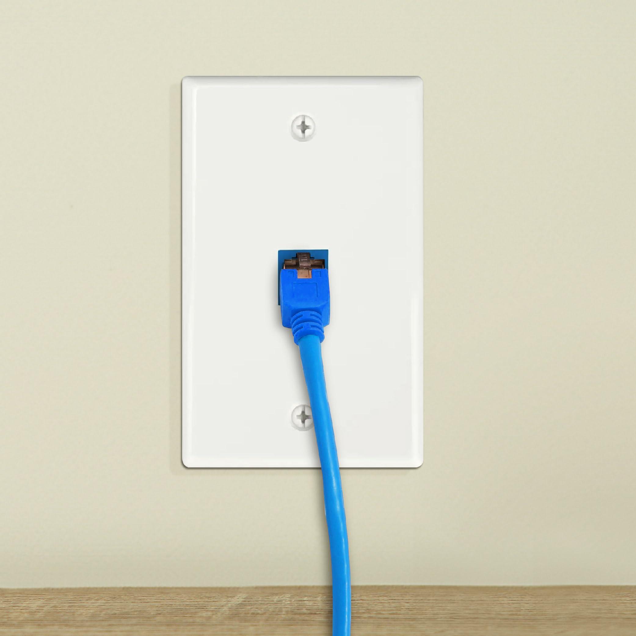 Newhouse Hardware Newhouse Hardware Ethernet Wall Plate, White, 5-Pack