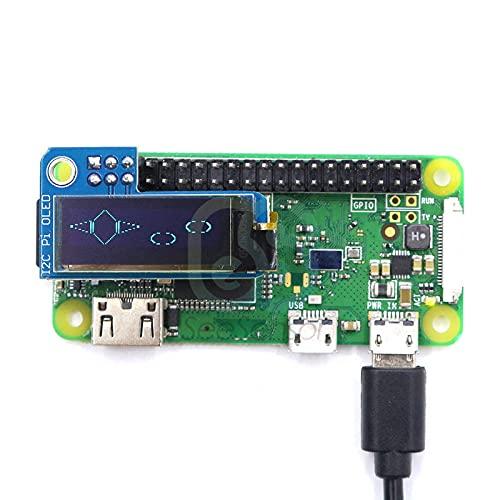 ElectronicMaker PiOLED I2C 0.91inch OLED 128x32 SSD1306 Blue for RPI Raspberry Pi 1 B+ Pi 2 Pi 3 and Pi Zero 3.3V