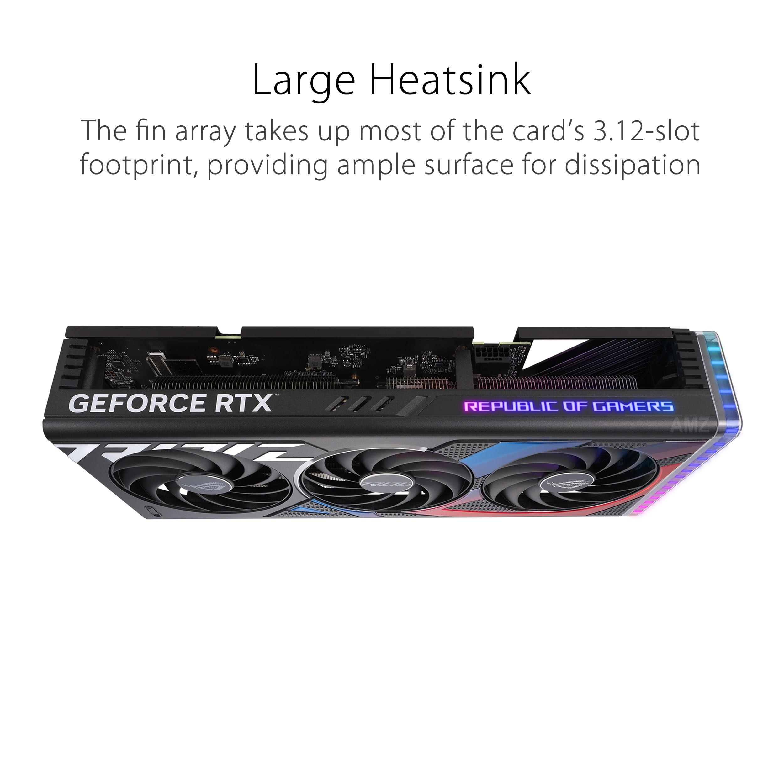 ASUS ASUS ROG Strix GeForce RTX 4070 Super OC Edition Gaming Graphics Card (PCIe 4.0, 12GB GDDR6X, DLSS 3, HDMI 2.1a, DisplayPort 1.4a, Massive Vented Backplate, Power Sensing, Aura Sync)